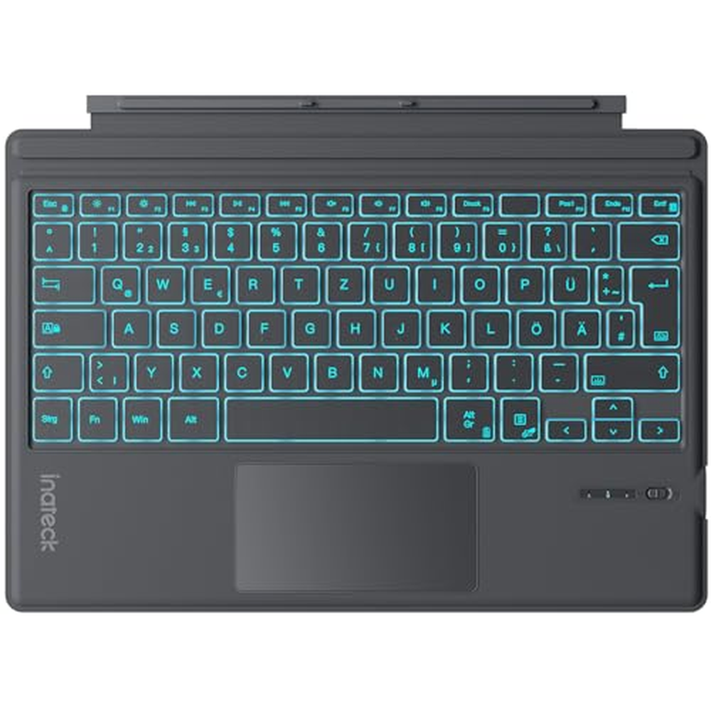 Klávesnice Inateck Surface Pro 7, kompatibilní se Surface Pro 7/7+/6/5/4 s trackpadem, Bluetooth 5.3, 7barevné podsvícení, QWERT